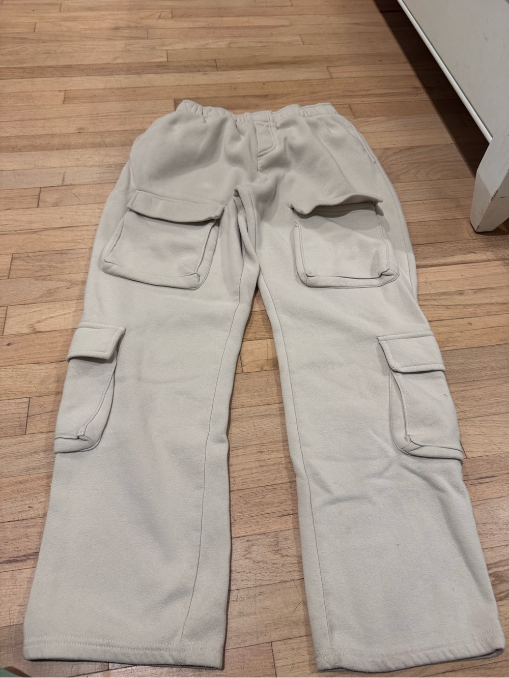 Women's Cargo Sweatpants in Light Beige